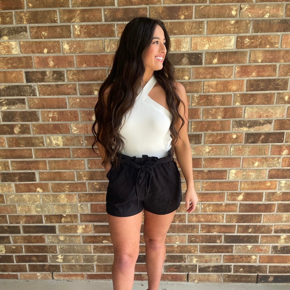 White Criss Cross Halter Neck Tank Top